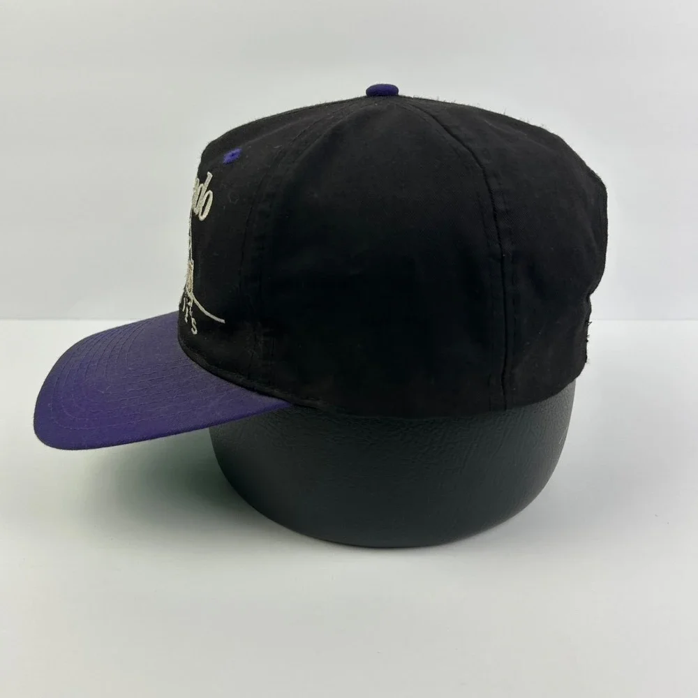 Vintage 90s Colorado Rockies Hat Cap Snap Back Adjustable Black MLB Baseball Men